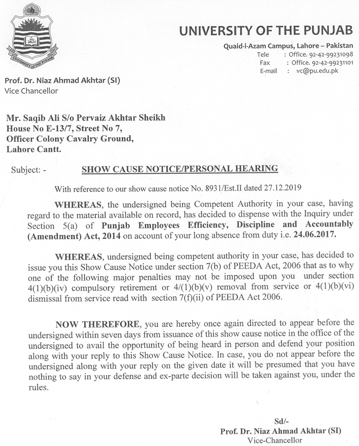 show-cause-notice-personal-hearing-university-of-the-punjab-press