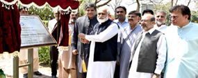 PU VC lays foundation stone of E-lane system